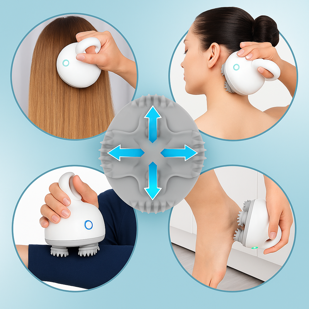 Rechargeable Scalp & Body Massager | Hair Growth & Stress Relief Tool
