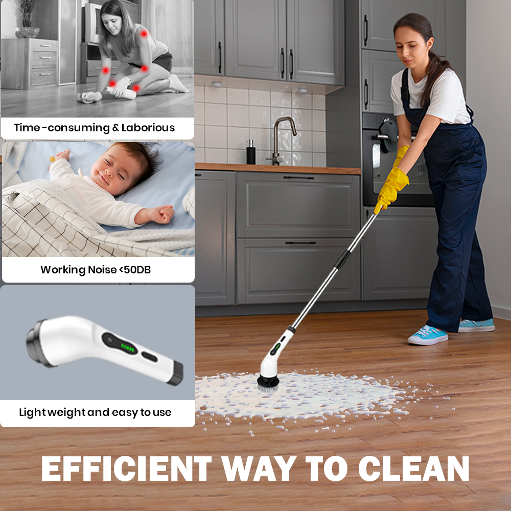 Cordless Dual-Speed Electric Cleaning Brush | Extendable Scrubber