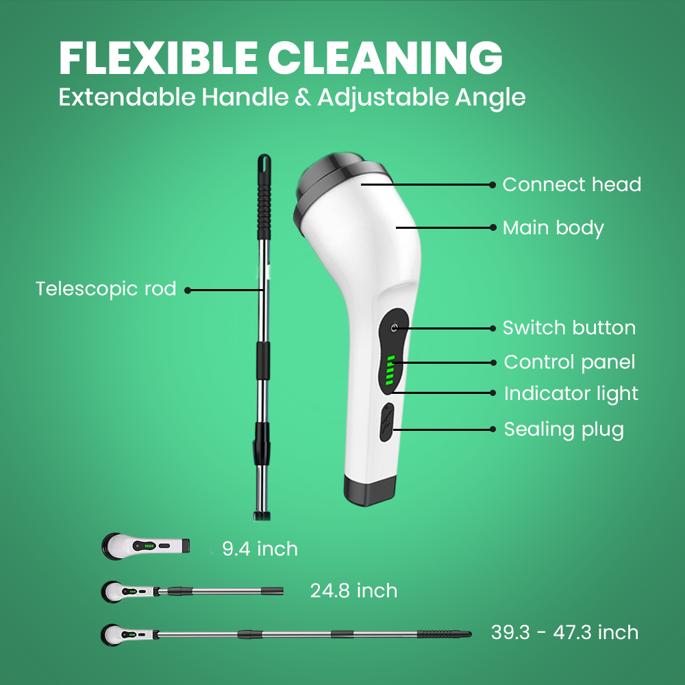 Cordless Dual-Speed Electric Cleaning Brush | Extendable Scrubber