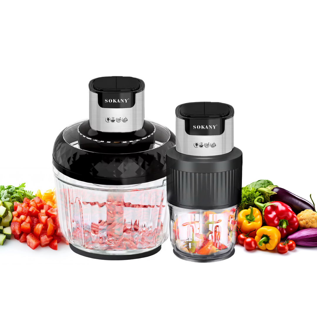 SOKANY Electric Food Chopper| Dual-Speed with Stainless Steel Blades