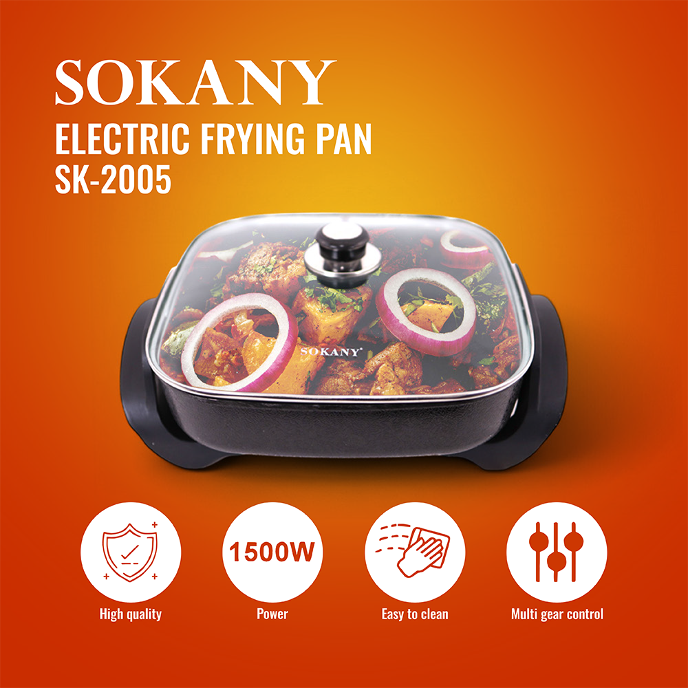 Multi-Function Electric Frying Pan | With Temperature Control & Glass Lid