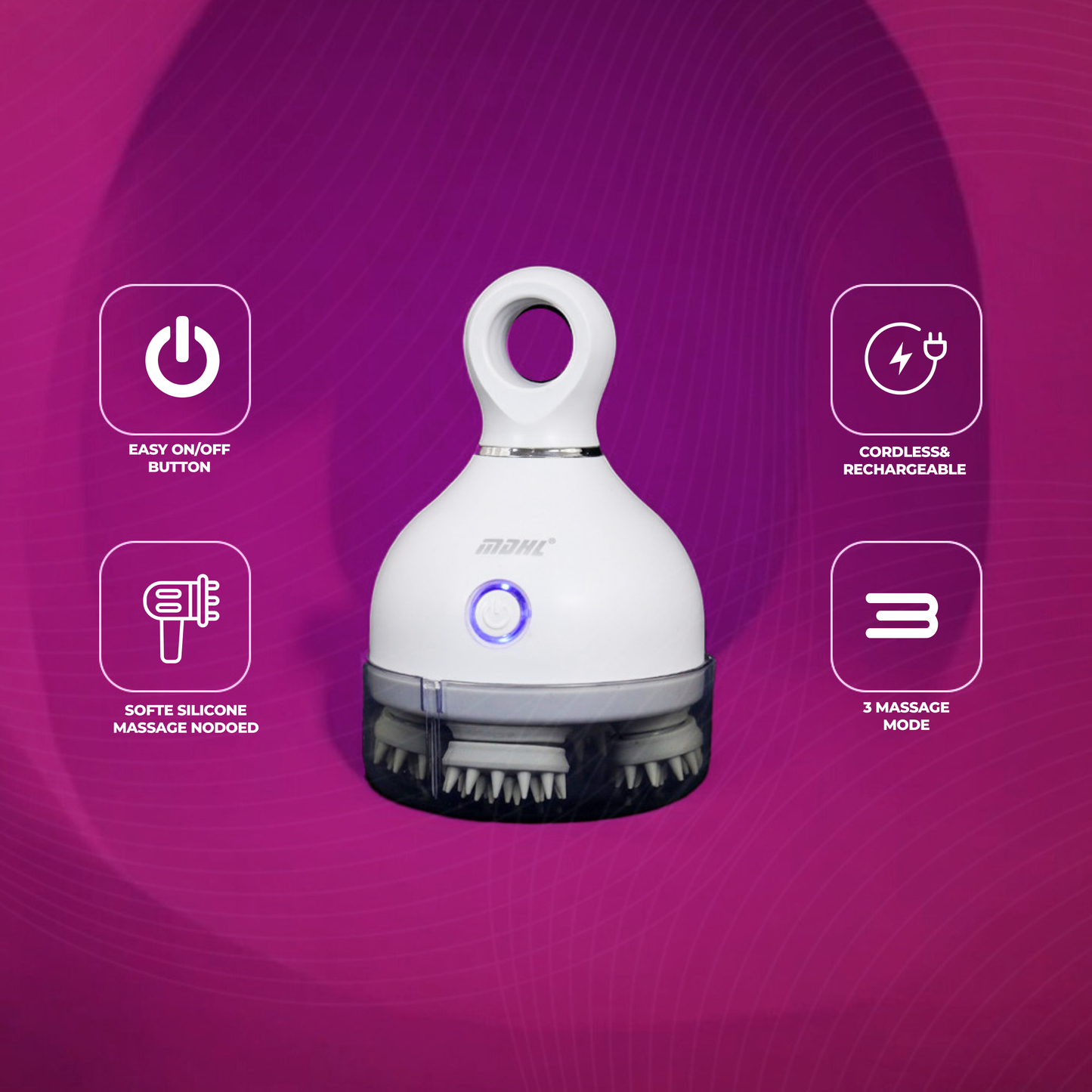 Rechargeable Scalp & Body Massager | Hair Growth & Stress Relief Tool