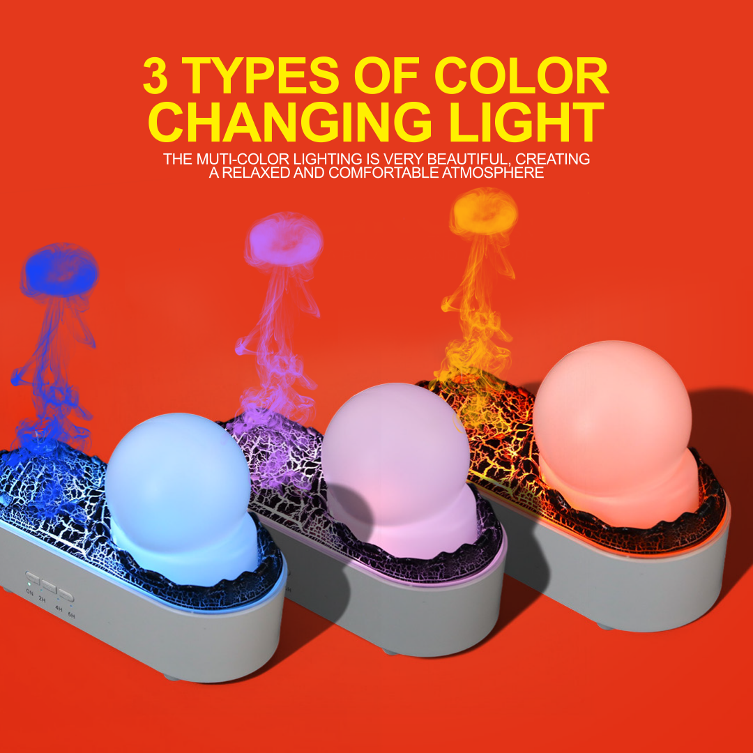 Crystal Ball Flame Essential Oil Diffuser | Ultrasonic Aroma Humidifier | Volcano Mist Effect