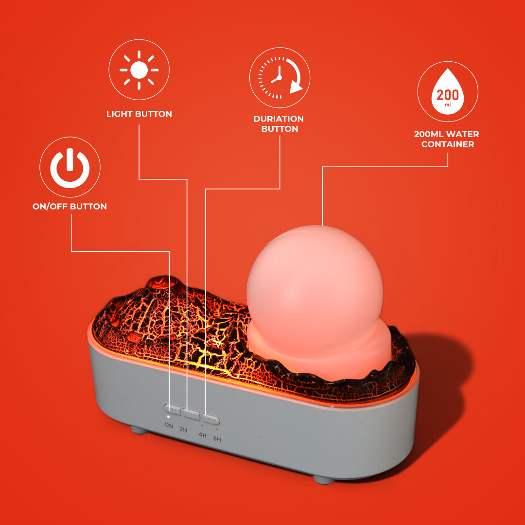 Crystal Ball Flame Essential Oil Diffuser | Ultrasonic Aroma Humidifier | Volcano Mist Effect
