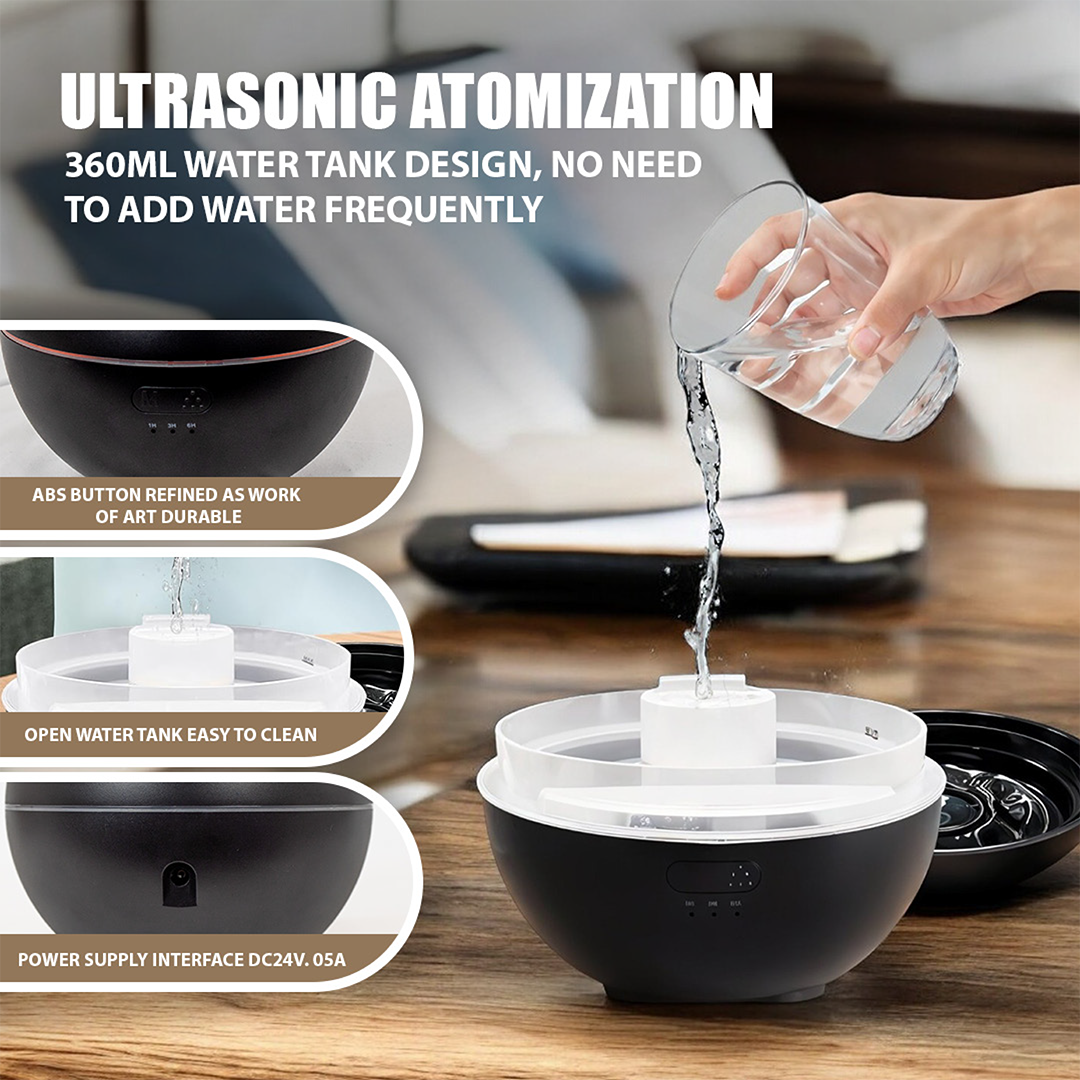 Ultrasonic Aroma Humidifier | Volcano Flame Essential Oil Diffuser