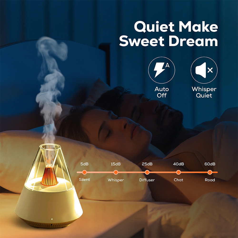 Flame Light Essential Oil Diffuser | Night Light, Auto Shut-Off & 2 Mist Modes