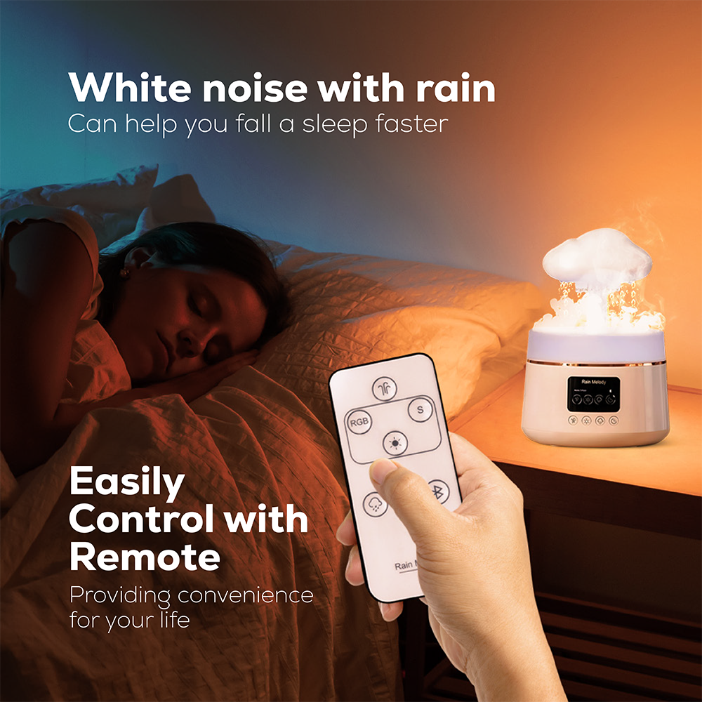 Rain Melody Aroma Diffuser | Humidifier with RGB LED Light & White Noise