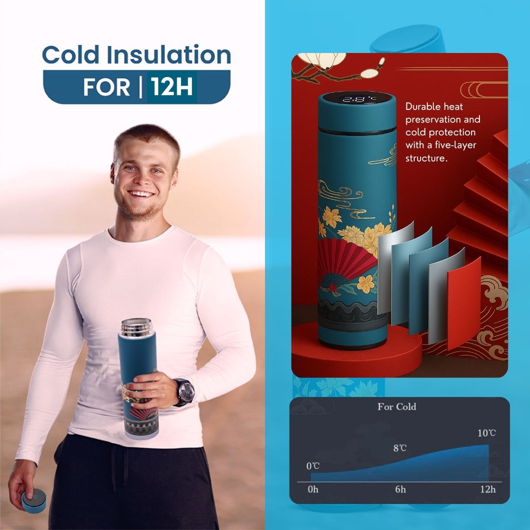 Smart Insulated Stainless Steel Thermos Flask with LED Temperature Display