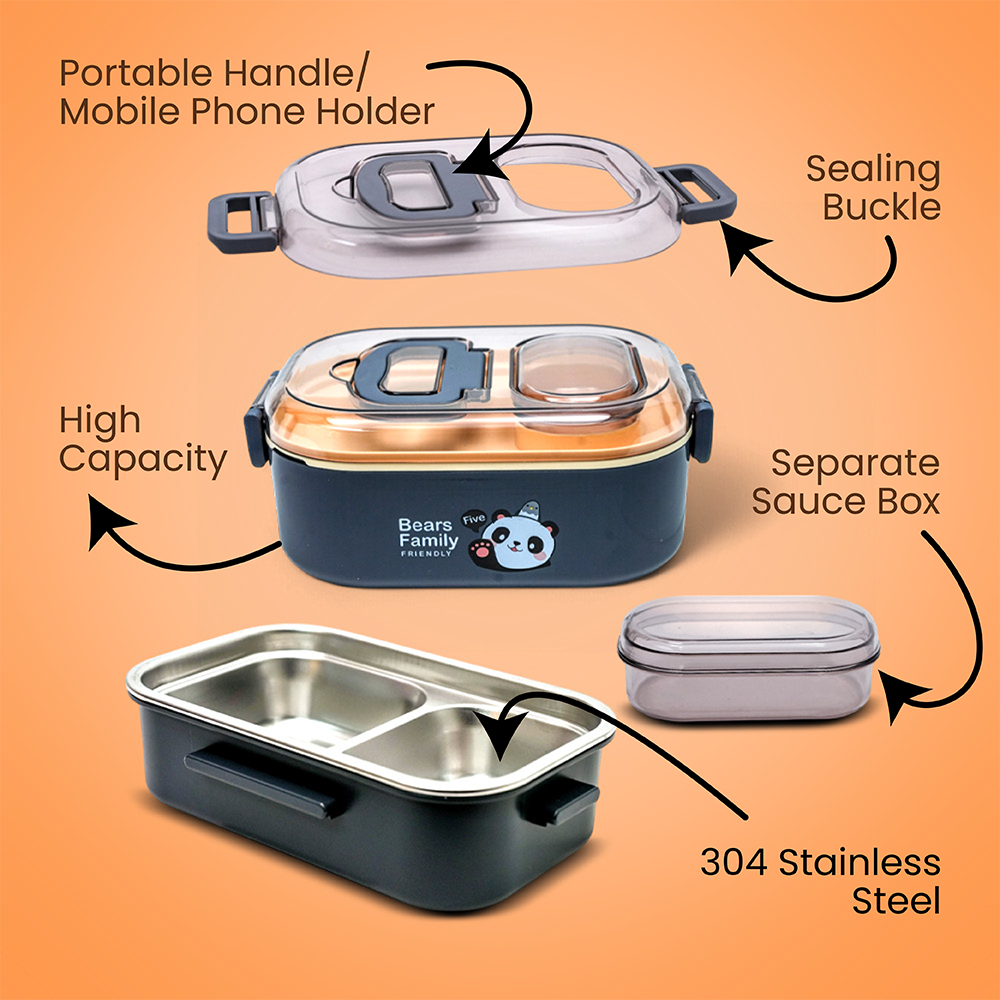 SmartSeal 700ml Bear Lunch Box | Microwave & Freezer Safe