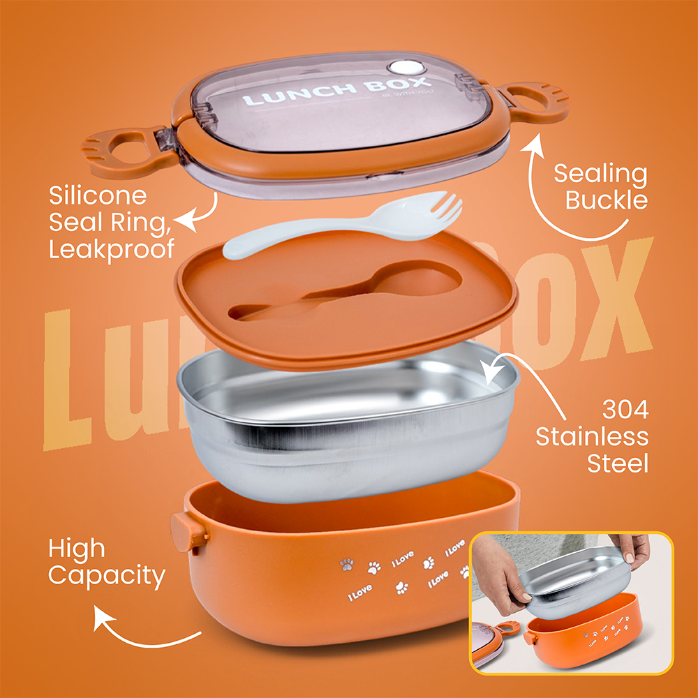 CompactFresh 900ml Stainless Steel Bento Box | Dishwasher Safe