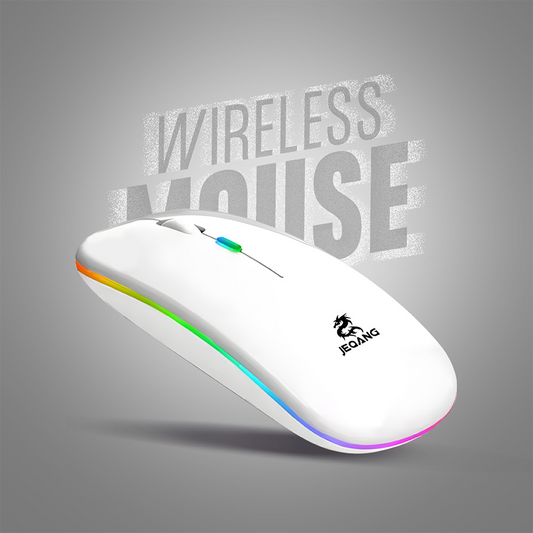 LED Backlit Wireless Mouse | Silent RGB 2.4GHz Optical Mouse with Adjustable DPI