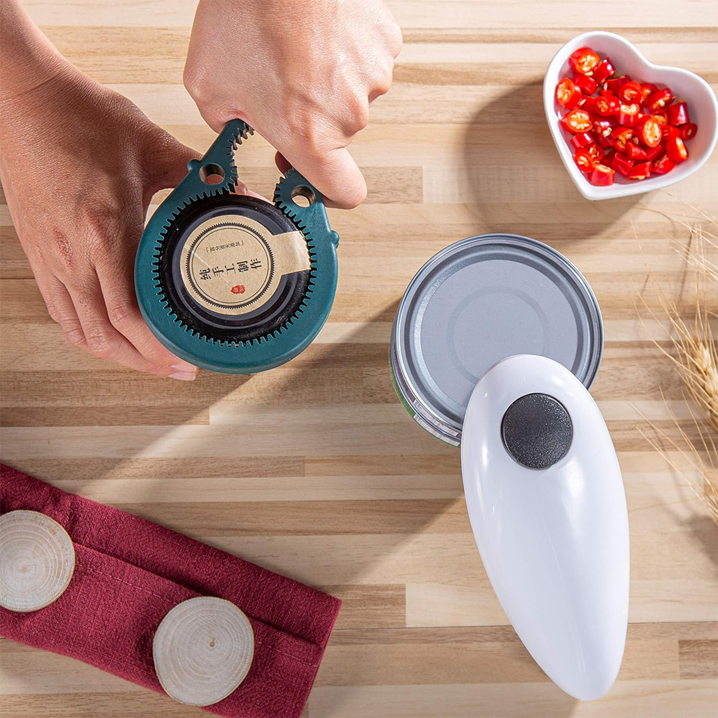 Automatic Electric Can Opener | One-Touch Smooth Edge Tin Opener with Bottle Key