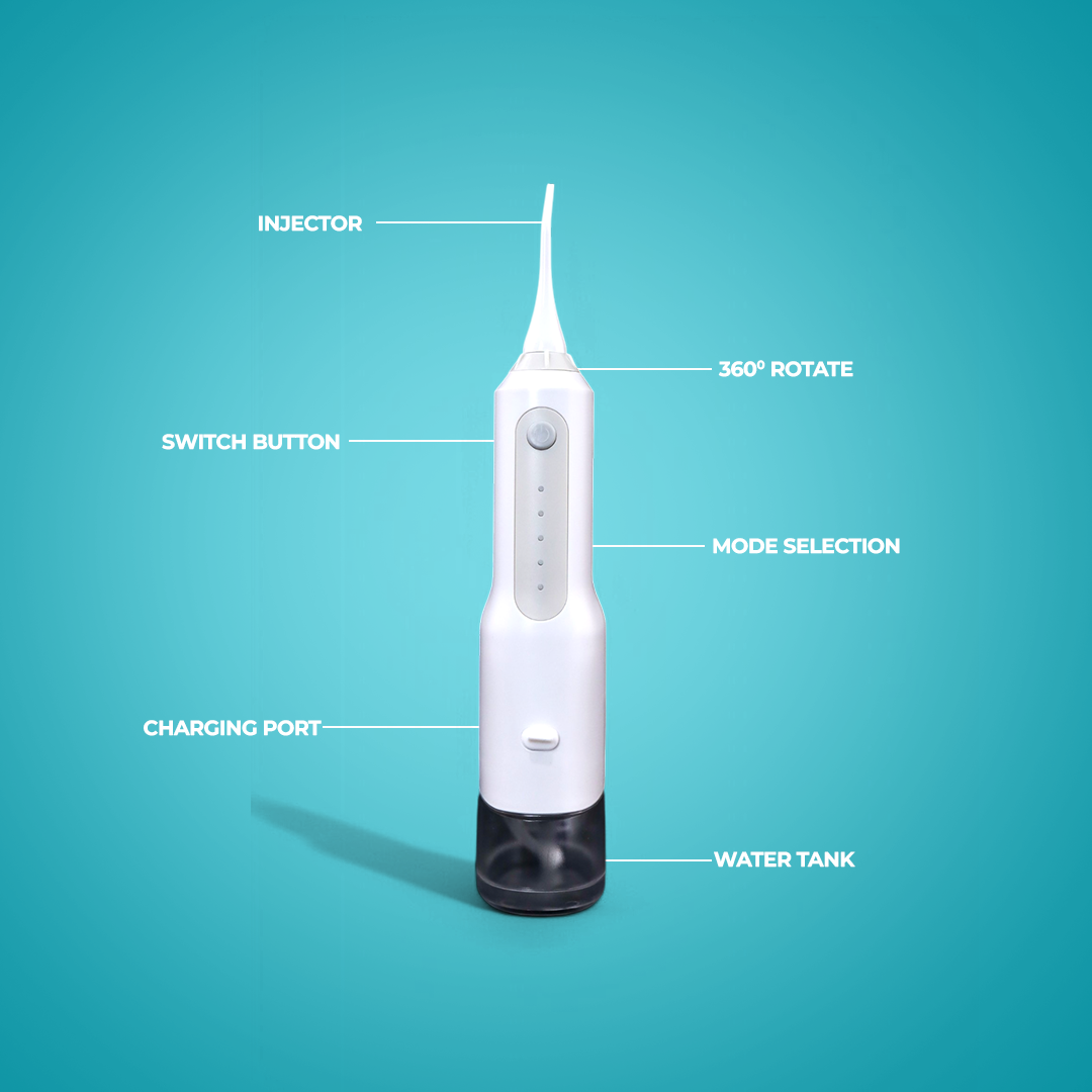 Cordless Water Flosser for Teeth | Portable Oral Irrigator | 5 Modes, 3 Jet Tips