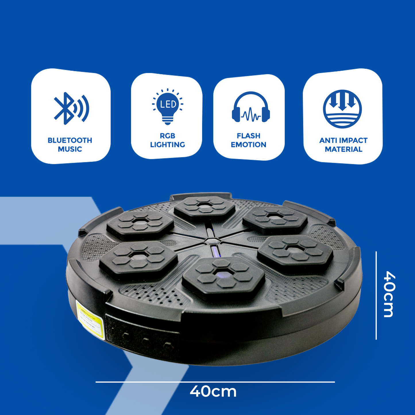 Boxing Wall Trainer | LED Reflex Pad with Interactive Bluetooth Music