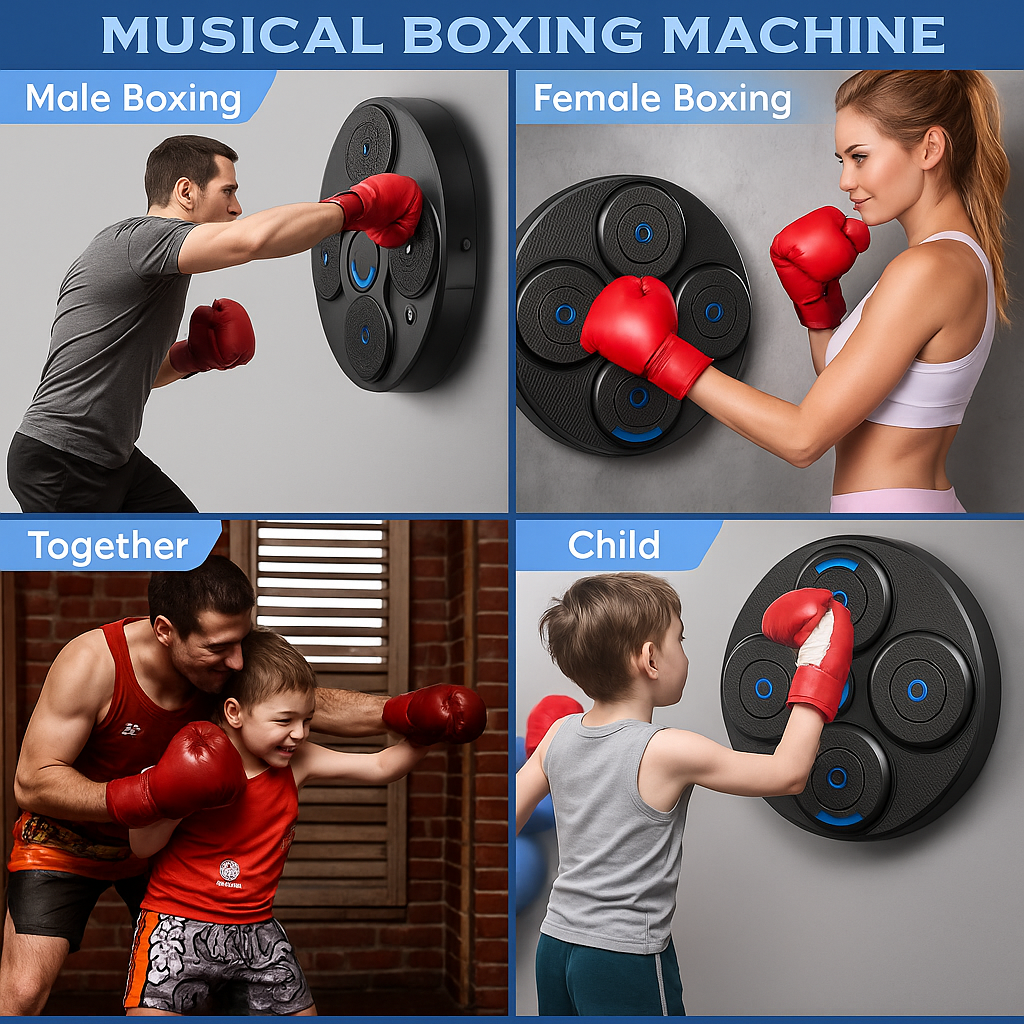 Boxing Wall Trainer | LED Reflex Pad with Interactive Bluetooth Music