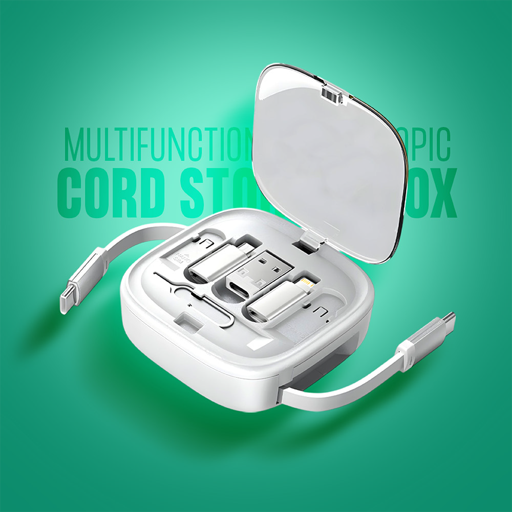 5-in-1 Retractable Type-C to Type-C Charging Cable Kit with 60W Fast Charging