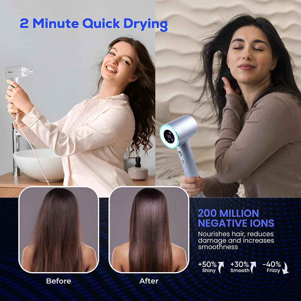 High-Speed Hair Dryer | Magnetic Nozzle | Quiet & Fast Drying