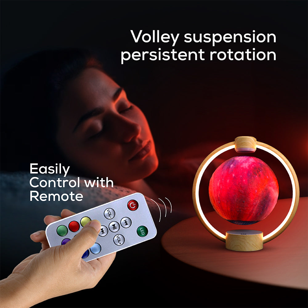 Levitating Moon Lamp Bluetooth Speaker | 3D Floating Galaxy Light with 8-Color LED