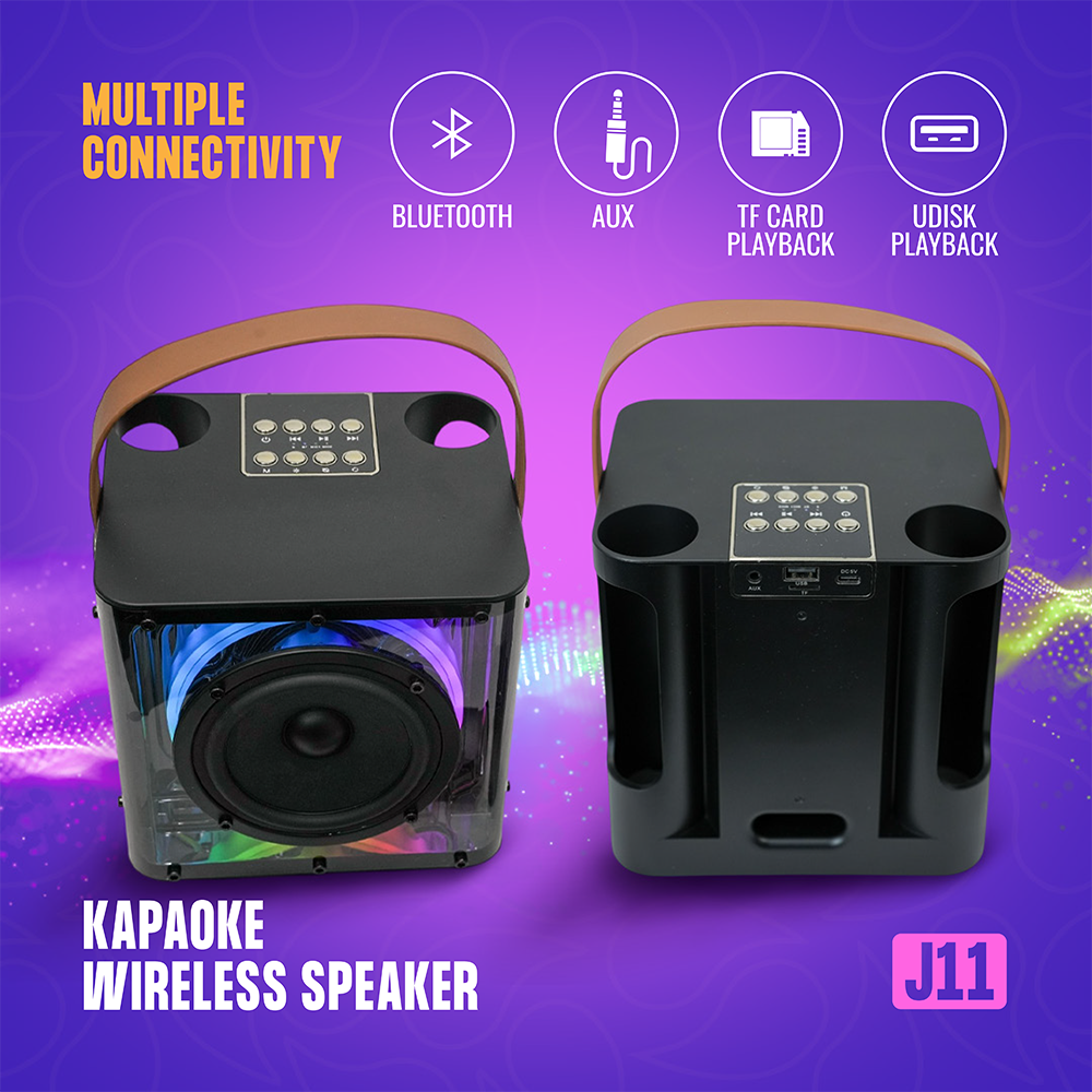 Portable Karaoke Machine with 2 Wireless Microphone | 15W Stereo Sound, RGB LED Lights