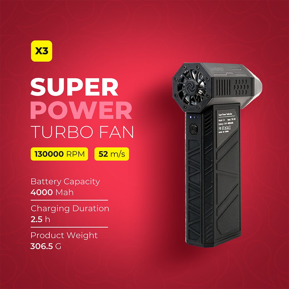 Super Power Turbo Fan Air Duster | 3-Speed Rechargeable Blower