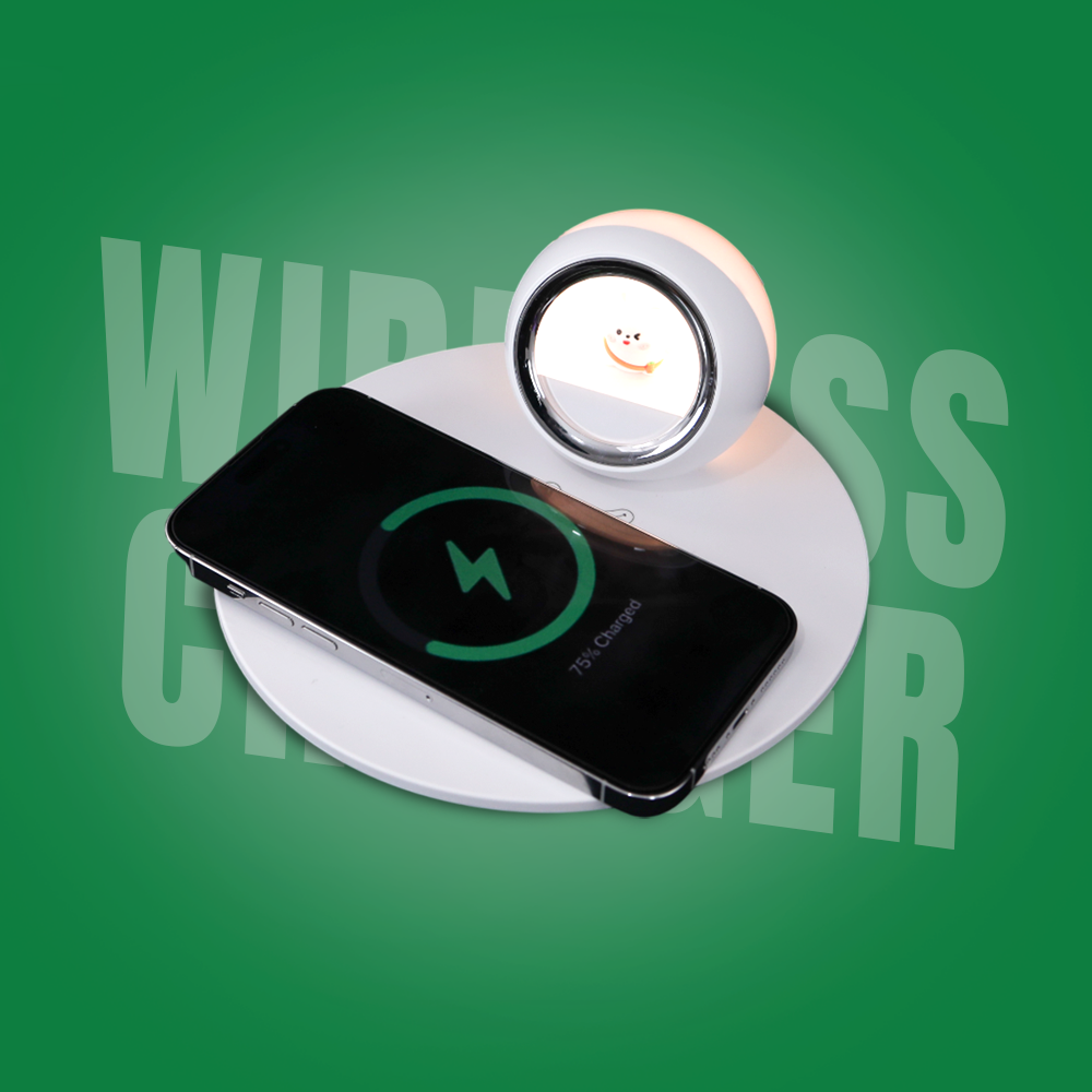 3-in-1 Wireless Charging Alarm Clock | 10W Qi Charger, 180° Rotatable LED Touch Lamp