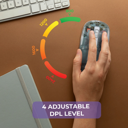 Wireless Transparent RGB Mouse with Multi-Device Support