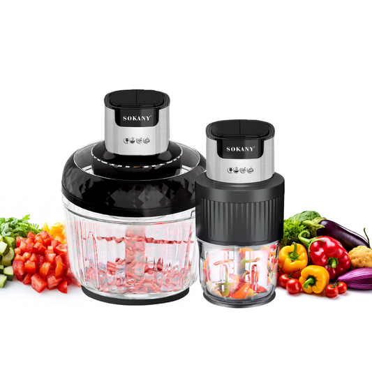 SOKANY Electric Food Chopper| Dual-Speed with Stainless Steel Blades