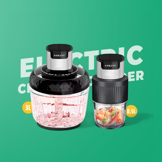 SOKANY Electric Food Chopper| Dual-Speed with Stainless Steel Blades