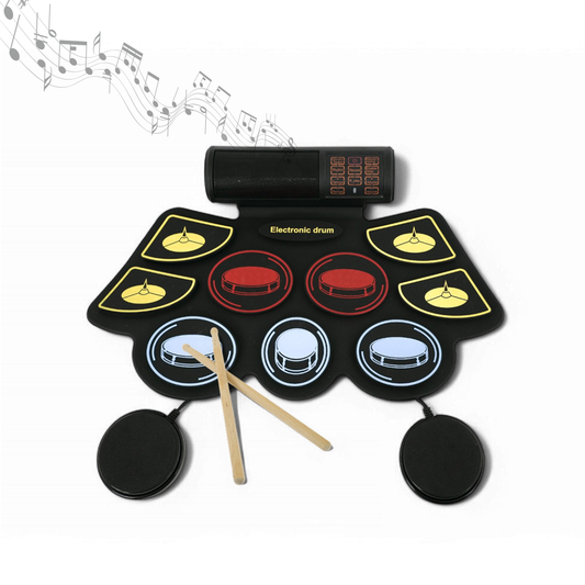 Roll-Up Electronic Drum Kit with Dual Speakers | Built-In Tones & Rhythms