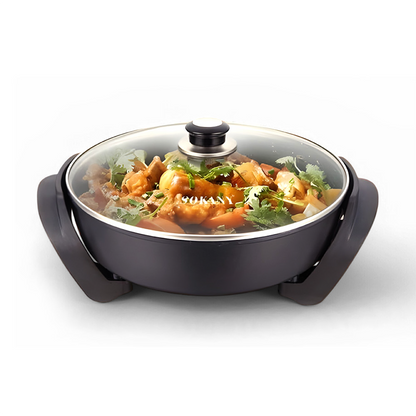 Sokany Electric Non-Stick Frying Pan |Adjustable Heat Control & Tempered Glass Lid