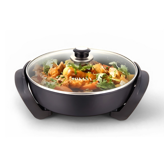 Sokany Electric Non-Stick Frying Pan |Adjustable Heat Control & Tempered Glass Lid