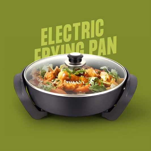 Sokany Electric Non-Stick Frying Pan |Adjustable Heat Control & Tempered Glass Lid