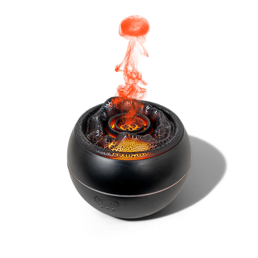 Ultrasonic Aroma Humidifier | Volcano Flame Essential Oil Diffuser