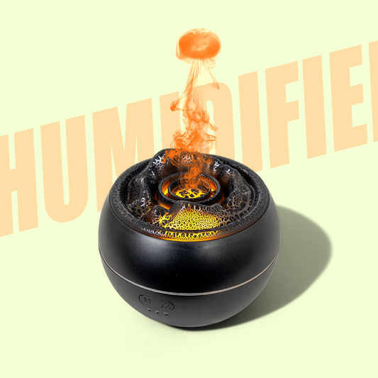 Ultrasonic Aroma Humidifier | Volcano Flame Essential Oil Diffuser