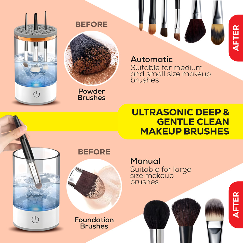 Electric Makeup Brush Cleaner Machine |  USB-Powered Auto Deep Clean Tool