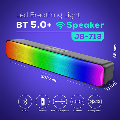Portable Bluetooth RGB Speaker | Wireless Soundbar with 360° Stereo