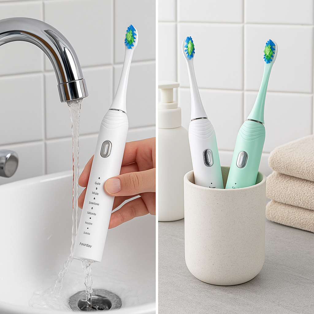 Sonic Electric Toothbrush | W-Shaped Dupont Bristles | 2 Brush Heads Included