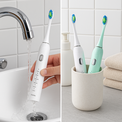 Sonic Electric Toothbrush | W-Shaped Dupont Bristles | 2 Brush Heads Included