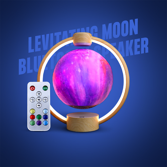 Levitating Moon Lamp Bluetooth Speaker | 3D Floating Galaxy Light with 8-Color LED