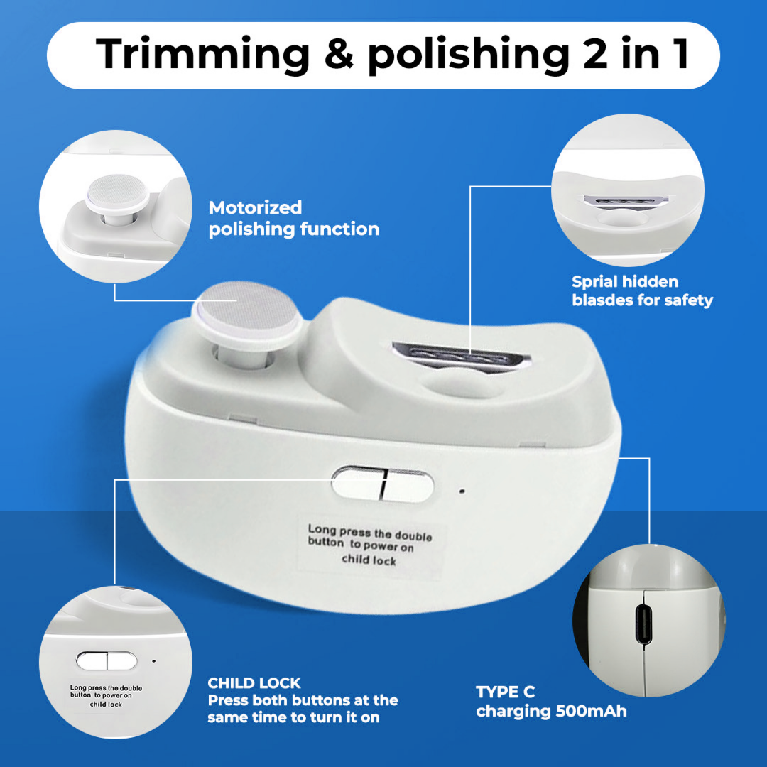 2-in-1 Electric Nail Clipper With Nail Chip Collector | USB-C Rechargeable