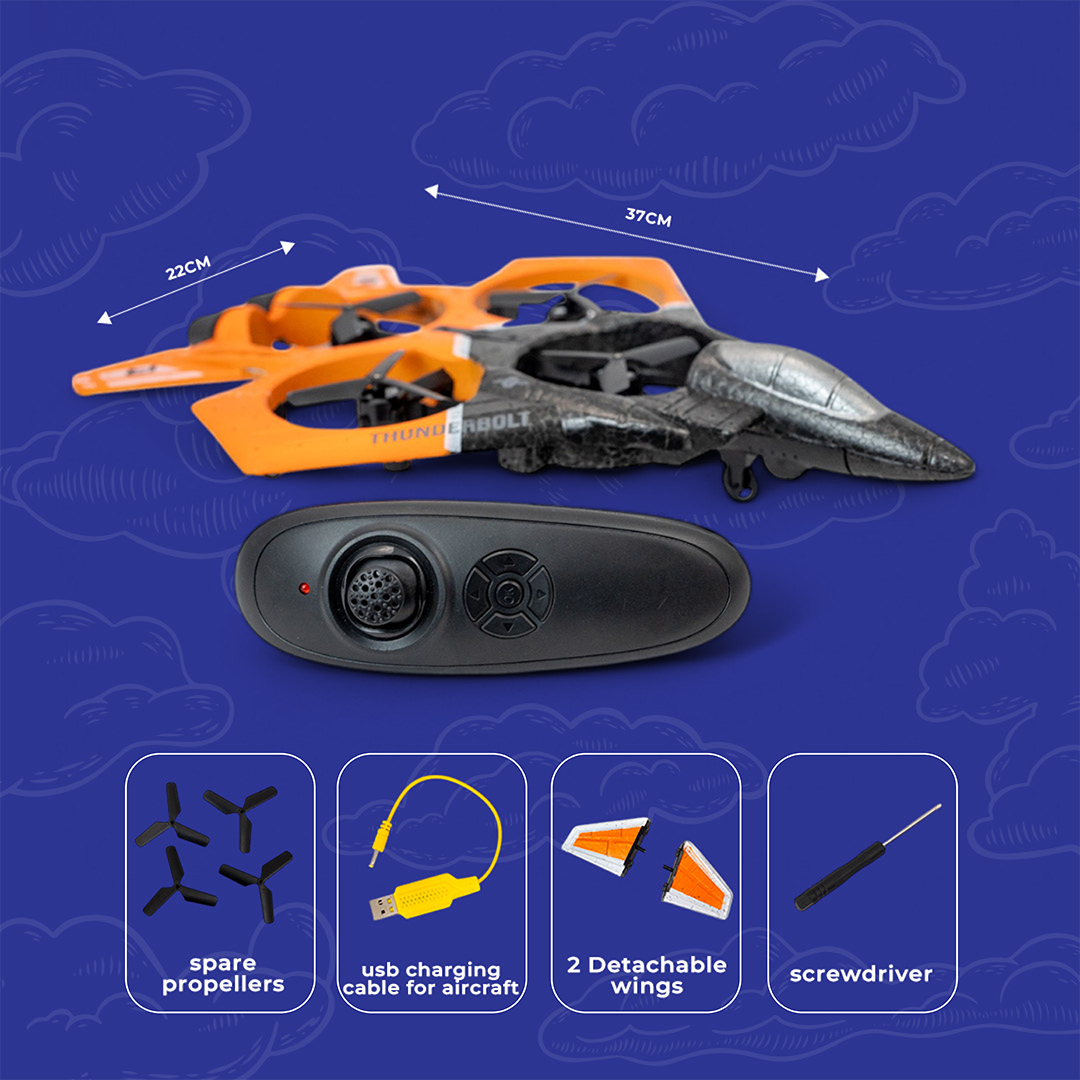 RC Fighter Jet Drone | Remote Control, One-Key Takeoff & Landing, Gravity Sensor