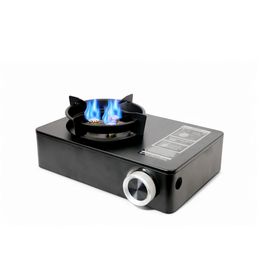 Compact High-Power Portable Gas Stove | Flame Control, Windproof Shield & Carry Case
