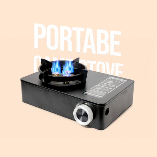 Compact High-Power Portable Gas Stove | Flame Control, Windproof Shield & Carry Case