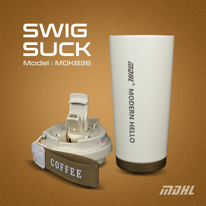 Coffee Mug to Go | 530ml Thermal Travel Mug with Lid & Straw