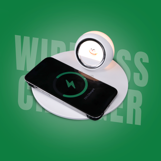 3-in-1 Wireless Charging Alarm Clock | 10W Qi Charger, 180° Rotatable LED Touch Lamp