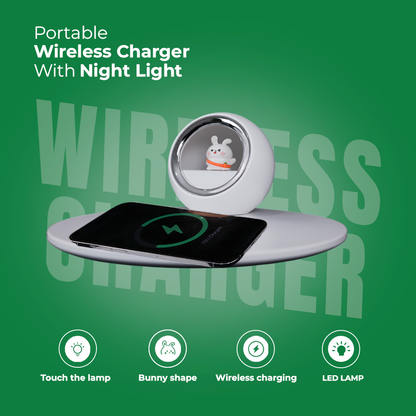 3-in-1 Wireless Charging Alarm Clock | 10W Qi Charger, 180° Rotatable LED Touch Lamp